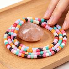 1 hạt thủy tinh nhiều màu sắc 4mm, nguyên liệu làm trang sức thủ công DIY cho vòng tay, vòng cổ. - Hạt cườm - Xem 5
