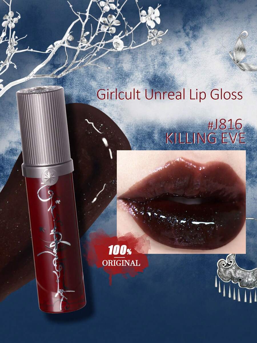 GIRLCULT Unreal唇彩 J816 Eve，烘焙蜂蜜迷雾，琥珀糖霜，玻璃般透明质地，保湿底妆唇彩，轻盈不粘腻，不晕染，甜美派对必备，持久不褪色，不黏腻，滋润保湿，适合新手，女性日常使用，礼品装，3.5毫升/0.12液盎司