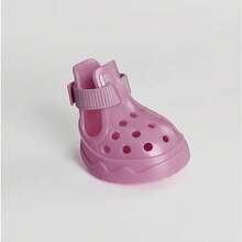 Pink Hollow-Out Pet Clogs, Adjustable Strap Paw Shoes, Stylish Footwear For Small Dogs & Cats, Indoor & Outdoor Walks - 銹玫瑰. - 查看 9