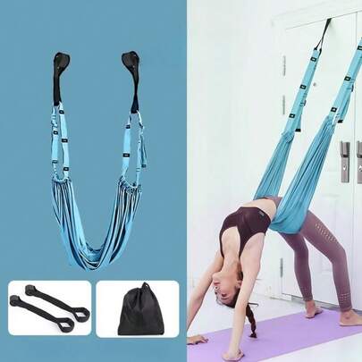 Bộ 4 dây co giãn bền chắc, chất liệu cao cấp dùng cho yoga, kèm hệ thống treo cửa - Phiên bản nâng cấp thế hệ thứ 2, đa chức năng, phù hợp cho yoga trên không, tư thế ngựa, v.v., tập luyện tại nhà - Chống biến dạng, nhiều màu sắc để lựa chọn (tùy ý sử dụng).