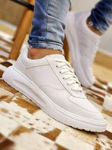 Men's Casual Basic Sneakers, Dress Shoes, 3 Colors - 白色 - 查看 5