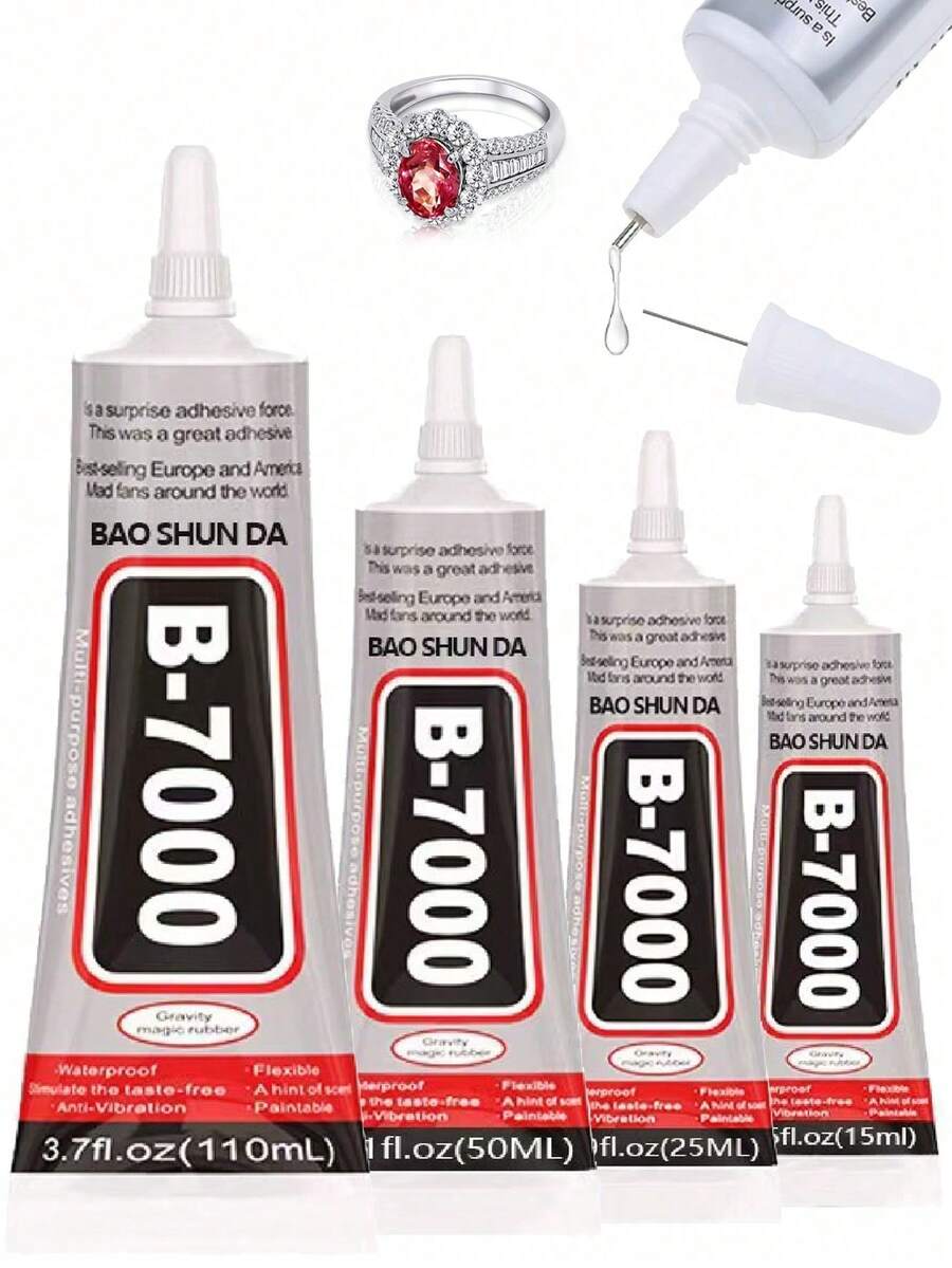 B7000 超強黏著劑 25/50/110ml，高黏度防水 DIY 手工黏著劑，適用於手工珠寶配件如珠寶髮夾、胸針、耳環、吊墜、水晶固定，透明膠水，手工必備