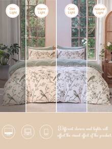 2 pièces/3 pièces Nouveau ensemble de housse de couette imprimé numérique floral, oiseau, branche et feuille (1 housse de couette + 2 taies d'oreiller, sans couette), convient pour la décoration de la chambre, l'utilisation quotidienne, en fibre de polyester, doux et agréable pour la peau, applicable à la chambre principale, à la chambre d'amis, à la chambre secondaire, etc., utilisation toutes saisons, impression à la mode, combinaison d'ensemble, mise à niveau de la chambre, renouvellement de la maison, design - Multicolore - Voir 9