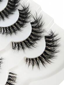 7 pares de pestañas de gato naturales y largas, transparentes, adecuadas para principiantes, exquisitas y cómodas, perfectas para uso diario, citas y vacaciones - Negro - Ver 4