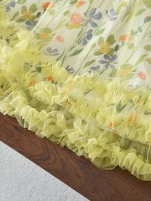 bearleader Đầm công chúa mùa hè cho bé gái 2-7 tuổi, không tay, chất liệu lưới, đính nơ, thích hợp cho tiệc sinh nhật, đám cưới, lễ cưới. Trang phục ngọt ngào cho bé gái. - Màu vàng - Xem 7