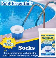 30 Pack Pool Skimmer Socks,Pool Filter Socks For Skimmer Basket For Above Ground And Inground Pool Ultra Fine Mesh Screen Pool Skimmer Scum Socks Saver,Pool Cleaning Filter Socks Cleans Debris Leaves - ColorA - View 7