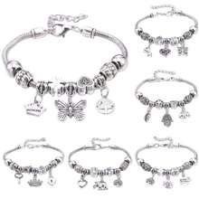 KIT1-6 Silver/Gold Charm Bracelet, Women's Style, Fashion Gift/Random Model - 6 Random Gold - View 8