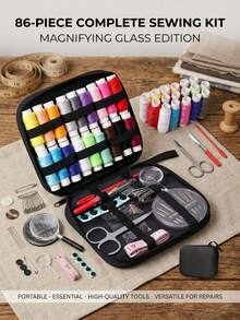 Multifunctional Portable Sewing Tool Kit: Includes Thread Box, Mending Tools, Needle Threader And Hand Sewing Supplies. This Sewing Kit Is Designed In A Compact Size, Easy To Use For Both Students And Adults. An Essential Gift For Travel Season, Graduation Season, Back To School Season, Father's Day, Mother's Day And Other Holidays. - Multicolor - View 4