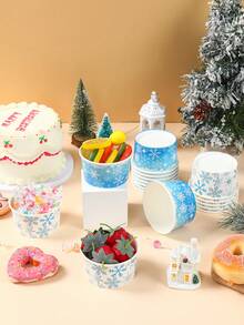 10件套雪花图案一次性纸碗、冰淇淋杯、零食碗、餐盘，适用于婴儿派对、性别揭晓派对等场合，可用作一次性餐具、冬季雪花主题生日派对装饰、婴儿派对装饰、性别揭晓派对装饰、男女宝宝周岁生日派对、婴儿生日派对用品、冬季雪花主题派对装饰、圣诞节装饰、礼品包装盒、餐碗，也适用于电影之夜、露营、野餐等场合。 - 雪花 - 查看 10