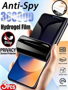 3 pièces Film hydrogel anti-espionnage couverture complète protecteur d'écran mobile compatible avec Honor/Compatible avec Huawei anti-explosion résistant aux rayures anti-espion protection de la vie privée au bureau/métro installation facile réparation automatique des rayures film protecteur ne supporte pas la reconnaissance d'empreintes digitales film souple [Pas de verre] [Version internationale, pas de version locale] - Noir - Voir 28