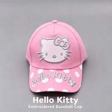 SANRIO Hello Kitty 刺繡棒球帽，可愛波點遮陽帽，可調節休閒運動帽，三麗鷗風格粉色帽子，Y2K 街頭風配件，適合日常戶外使用 - KT刺繡帽 - 查看 12
