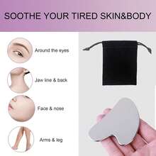 Stainless Steel Gua Metal Silver Guasha Face Chin Jawline Sculpting Eyes Neck Body Tighten Skin Massage Care Gifts - 銀色 - 查看 5