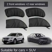 4pcs/Set Car Full Window Sunshade Curtain And Mosquito Net Set, Universal Car Window Curtain, Practical Privacy Protection Car Accessories For Parking Only - A - View 9