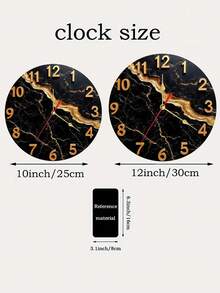 Reloj de pared moderno de mármol negro y madera con manecillas doradas y esfera grande - Diseño minimalista de lujo, movimiento de cuarzo silencioso, textura de mármol negro y dorado apto para decoración de sala de estar, oficina, dormitorio - Números blancos fáciles de leer, regalo ideal (Baterías no incluidas), Reloj de pared para decoración del hogar, Reloj de pared vintage, Reloj de pared para sala de estar, Reloj de pared elegante para sala de estar, Reloj de pared decorativo, Plano 2D - Multicolor - Ver 5