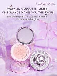 GOGO TALES Solid Color Highlighter Powder, Facial Brightening Pearl Shimmer, Fine Shimmer Highlighter And Contour Palette, Starlight Shimmer Solid Color Highlighter Powder, Perfect For Beginners GOGOTALES - #03 Sea Blue - View 2