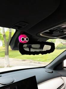 Cubierta de espejo retrovisor de coche con pompones lindos y divertidos, decoración universal de espejo interior, accesorio de coche de dibujos animados - A - Ver 11