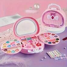 3-Tier Washable Princess Makeup Toy Set,  Pretend Cosmetic Kit For Girls 3+, Ideal Holiday & Birthday Dress-Up Gift - Multicolor - View 3