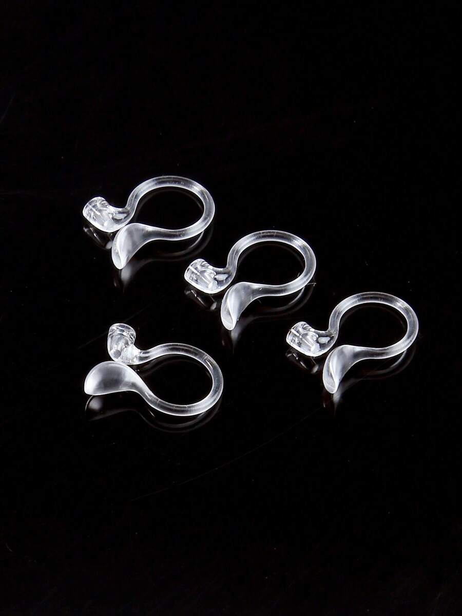 10/20 piezas de respaldos transparentes para aretes, respaldos de goma seguros para orejas caídas, componentes convertidores de hallazgos de aretes - transparente - Ver 1