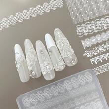 1 khuôn silicon 3D hình ren, khuôn silicon khắc hình hoa hồng ren dùng làm móng nghệ thuật, khuôn trong suốt, dụng cụ làm móng thủ công trang trí. - Nhiều màu - Xem 2