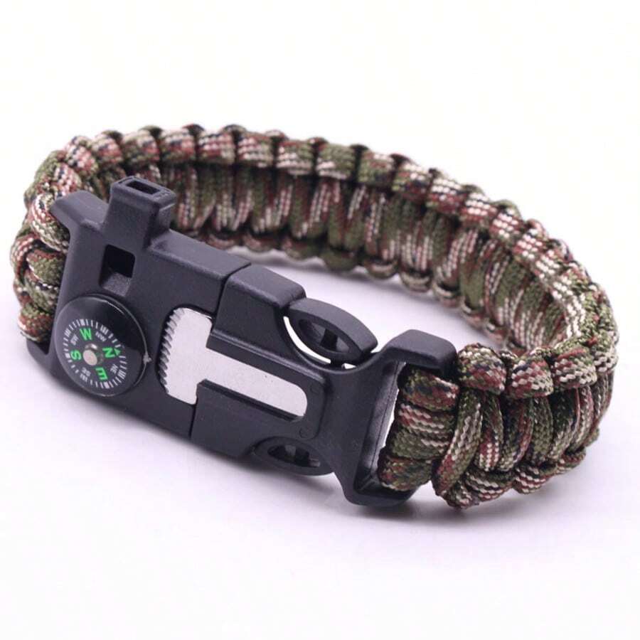 Outdoor Multi-Function Paracord Survival Bracelet Men Women Camping Adventure Emergency Rescue Survival Rope Bracelet - 綠色 - 查看 1