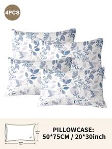 1pc/2pcs/4pcs Polyester Flowers And Plants Floral Plant Print Pillow Cover Set (Pillow Inner Not Included), Soft & Comfortable, Suitable For All Seasons,Perfect For Home Dorm Apartment Guest Room Vacation Rental & Gift-Giving - Multicolor - View 47