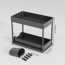 2-Tier Sliding Under Sink Organizer - Multipurpose Storage Drawer For Kitchen & Bathroom, Durable Plastic, Black Under Sink Organizers And Storage Bathroom Storage Cabinet - Multicolor - View 11