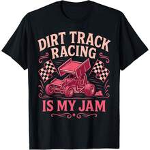Dirt Track Racing Race Girlfriend Girl Grandma Sprint Car T-Shirt - Black - View 1
