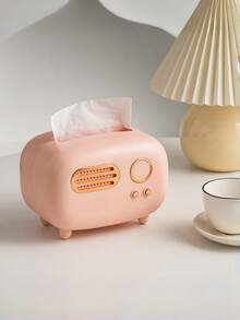 Caixa de lenços de papel personalizada em formato de rádio vintage, personalizável com nome, texto, logotipo, data, etc.; Caixa de lenços de papel personalizada feita de plástico ABS, à prova d'água e resistente ao desgaste, prática e charmosa; Adequada para cozinha, sala de estar, quarto, sala de jantar, hotel, escritório, sala de estudos, mesa de cabeceira, etc.; Um item essencial de decoração que adiciona um toque único à sua casa, tornando-se uma opção de presente ideal. - Multicolorido - Ver 8