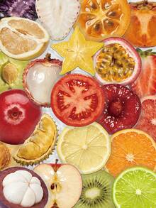 50pcs Fresh Cut Fruit Stickers For Laptop Suitcase Storage Box Room Desk Decor DIY Transparent Stickers - A - View 1