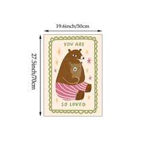 1幅可爱儿童幼儿园墙面艺术帆布画，包含趣味动物和语录，卡通动物海报，波西米亚风格，适合男宝宝卧室、游戏室装饰，无框 - 彩色 - 查看 25