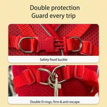 Pet Dog/Cat Step-In Harness & Leash Set, Breathable Mesh Soft Vest, Reflective For Night, Suitable For Small/Medium Dogs & Puppies Like Teddy, Poodle - Orange - View 9