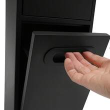 7.5*5.5*19.6in Embedded Steel Bathroom Trash Can, Black Tilt Out Trash Bin Cabinet, Hidden Trash Can - 黑色垃圾桶 - 查看 7