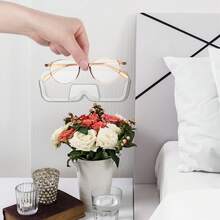 2/4pcs Transparent Eyeglasses Storage Rack, Wall-Mounted Fashion Glasses Display Stand, Home Glasses Holder/Rack, Suitable For Home Decor, Bathroom Storage - Clear - View 4