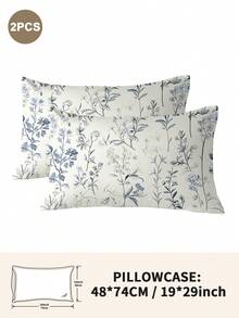 1pc/2pcs/4pcs Polyester Flowers And Plants Floral Plant Print Pillow Cover Set (Pillow Inner Not Included), Soft & Comfortable, Suitable For All Seasons,Perfect For Home Dorm Apartment Guest Room Vacation Rental & Gift-Giving - Multicolor - View 16