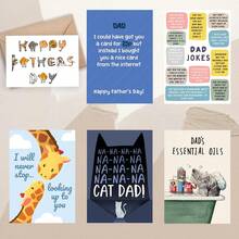 Funny Father's Day Greeting Cards With Envelopes, 1pc Or 6pcs/Set Humorous Dad Jokes & Punny Cards, Cat Dad, Giraffe Designs, Creative Birthday Card For Dad/Husband - View 13