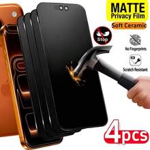 Bộ 4 miếng dán màn hình chống nhìn trộm, mờ, tương thích với Apple 17 Pro Max/17/16 Pro/16/15 Pro Max/15/14/14 Plus/13/12/Xs Max/Xr, phủ toàn màn hình, chống bám vân tay, chống trầy xước, chống dầu. - màu đen - Xem 18