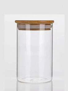 Glass Food Storage Jars With Bamboo Lids - Airtight Transparent Canisters For Grains, Snacks, Coffee Beans, Candies And Spices - Multipurpose Kitchen Storage Glass Jars - Clear - View 12