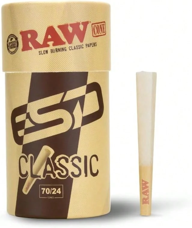 RAW Mini Dogwalker Pre Rolled Cones 70_24 Single Size - 20 Pack - Slow Burning Mini Pre Rolled Cones - Rolling Papers Cones - Shorter Than 1 1_4 - Mini Special Edition - 白色 - 查看 1