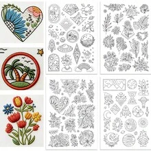 Mẫu thêu hoa bướm tan trong nước, giấy thêu vải tự dính tan trong nước, giấy thêu thủ công có thể giặt được dành cho người yêu thích may vá. - A225 - Xem 2