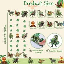 Dinosaur Theme Decorations, Dinosaur Birthday Party Streamers, Hanging Jurassic Dinosaur Pennants With Leaves, Suitable For Party Decorations, Banners, Ceiling Backdrops - Multicolor - View 13