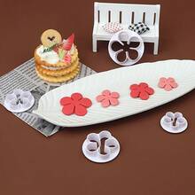 4pcs Plum Blossom Shaped Baking Molds, Cake Decorating Baking Tools, Kitchen Supplies - White - View 8