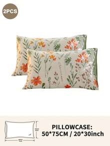 1pc/2pcs/4pcs Polyester Flowers And Plants Floral Plant Print Pillow Cover Set (Pillow Inner Not Included), Soft & Comfortable, Suitable For All Seasons,Perfect For Home Dorm Apartment Guest Room Vacation Rental & Gift-Giving - Multicolor - View 50