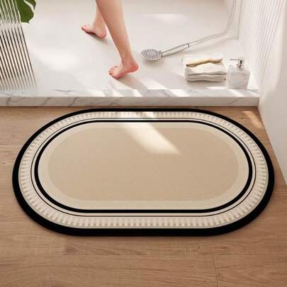 1 pieza Alfombra de baño minimalista de gel de sílice, alfombra de piso de baño lavable para primavera/verano, alfombra de baño, felpudo, alfombrita, alfombra, decoración, alfombra de área, alfombra de exterior, alfombra de dormitorio, alfombra lavable