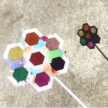 10 piezas de pegatinas decorativas hechas a mano de material transparente de PVC y vidrio de colores, tarjetas de clasificación redondas de tamaño A4 para manualidades DIY - Papel de colores - Ver 10