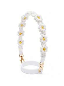 1pc Floral Water Bottle Handle Strap, Adjustable Universal Cup Holder, Cup Accessory, Water Bottle Lanyard, Water Bottle Decoration, Suitable For 20 To 40 Oz Sports Cups, Suitable For Fitness, Camping And Outdoor Activities - Flower Handle - View 12