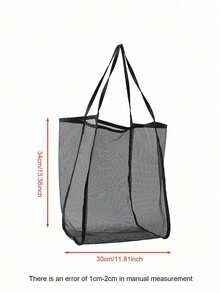 1pc Beach Tote Bag, Extra Large Beach Bag, Foldable Large Children's Storage Bag For Shells, Clothes And Towels During Beach Play (Lightweight Mesh Material, Do Not Place Too Many Heavy Items Other Than Beach Clothes, Not Suitable For Use As Backpack Or Shopping Bag) - Multicolor - View 5