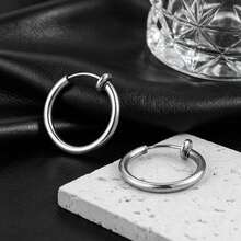 6 chiếc phụ kiện khuyên tai vòng bằng thép không gỉ 304 mạ vàng 18K, khuyên tai vòng mỏng không gây dị ứng, dụng cụ tự làm khuyên tai thủ công. - bông tai - Xem 3