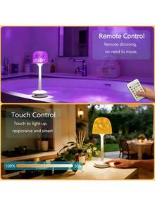 Shower Lamp - Waterproof Bathroom Lamp With 16 Color Ocean Wave Projector, Rechargeable Shower Light With Touch & Remote Control, Cordless Light For Inside Shower/BathtubWater Ripple Aurora Projection Desk Lamp - 彩色 - 查看 3