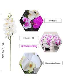 1/3 Stücke künstliche Phalaenopsis Orchidee, 7 Blütenköpfe, 88cm, rosa, künstliche Blumen, künstliche Pflanzen, Fabrikfertigung, Dekoration für Schuldorm, Büro, Outdoor-Party, Feiertag, Geburtstagsfest, Hauseingang, Hotel, Restaurant, Schlafzimmer, Wohnzimmer, Hochzeit, Küche, Garten, geeignet für Valentinstag, Ostern, Frühlings-/Sommerdekoration, Tischdekoration, Mittelstück, Plastikblumen - Weiss - Übersicht 3