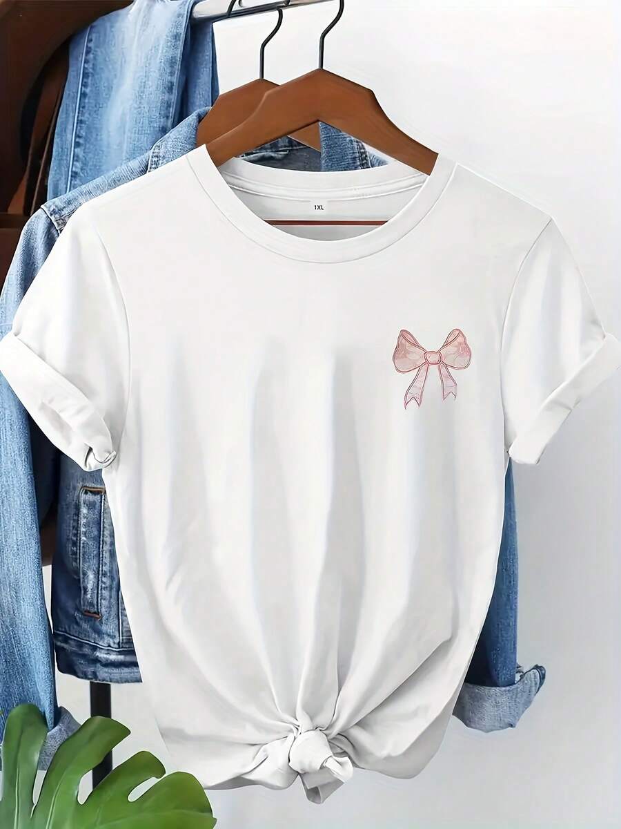 Women's Spring And Summer Short Sleeve T-Shirts - 白色 - 查看 1